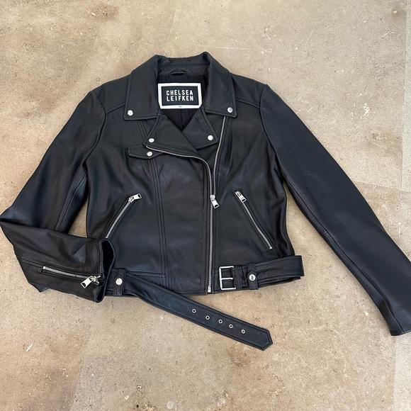 Leather Motorcycle Jacket by Artist CHELSEA  LEIFKEN / "UNCONDITIONAL LOVE” - Picture 8 of 8